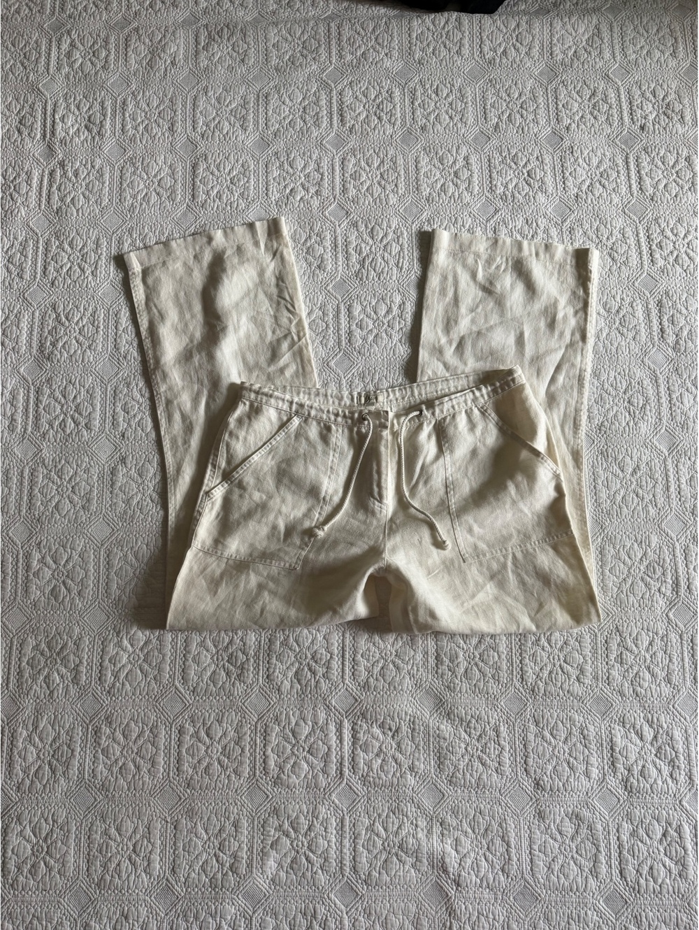 Vintage j.jill Women's Size 10P Light Beige Drawstring Waist Casual Pants